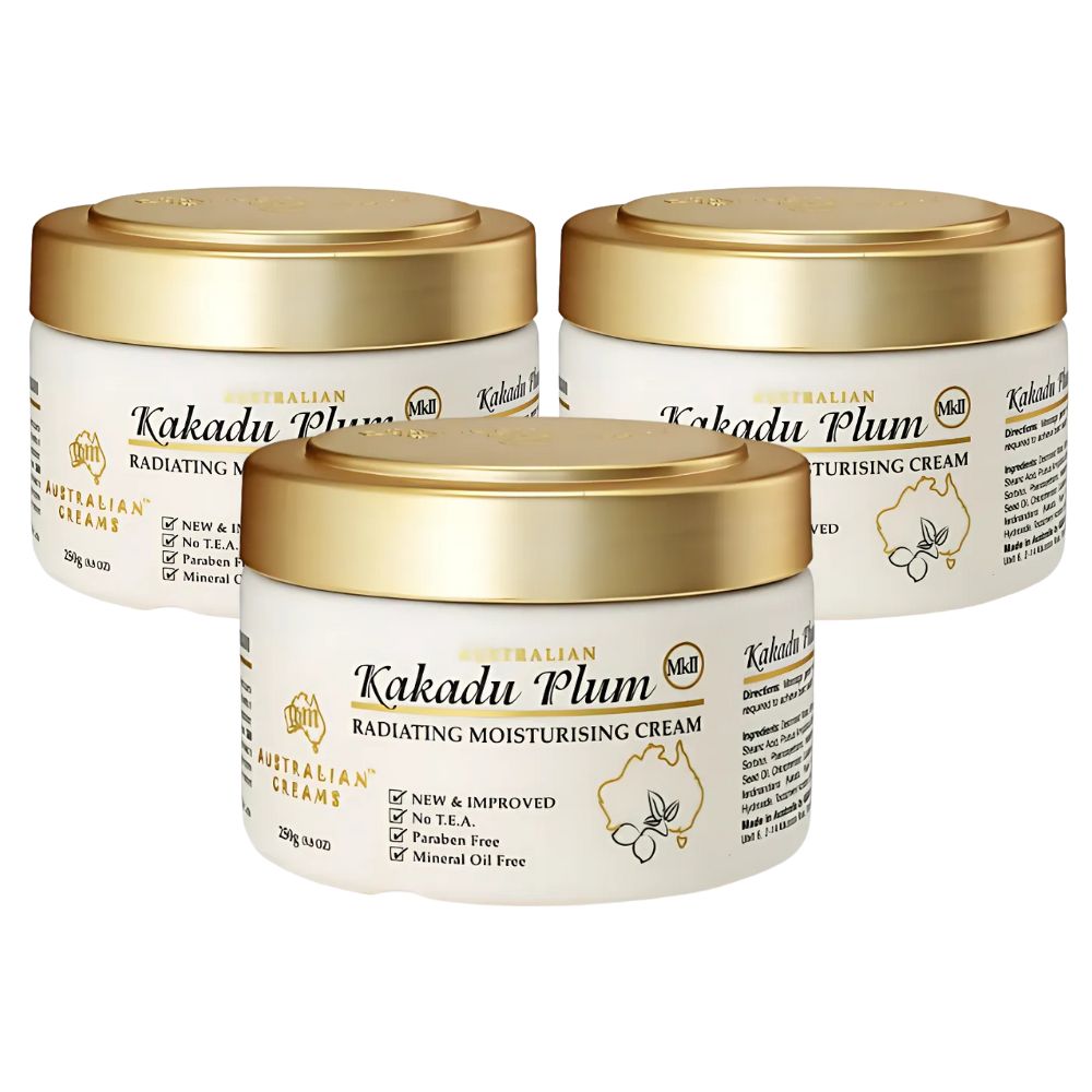 G&M Cosmetics Australian Creams MKII Kakadu Plum Radiating Moisturising Cream 250 g 3 Pack