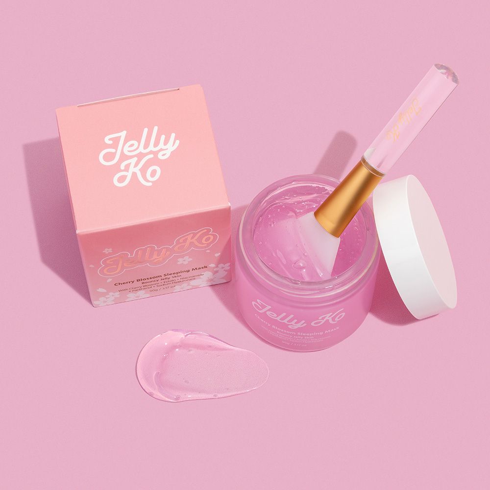 Jelly Ko Cherry Blossom Sleeping Mask - Hydrating Overnight Glow for Silky, Dewy Skin 90g
