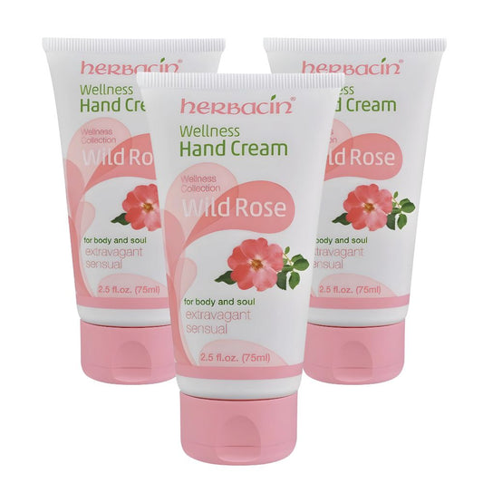 Herbacin Wellness Hand Cream Wild Rose 75 ml 3 pack
