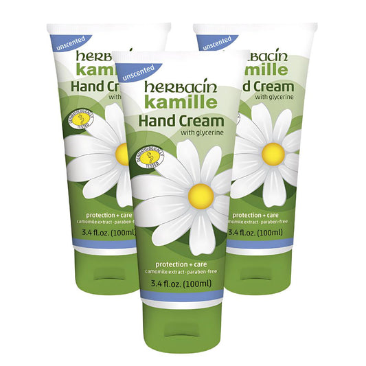 Herbacin Hand Cream Unscented Tube 100ml 3 pack