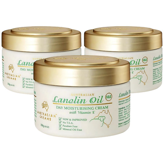 G&M Cosmetics Australian Lanolin Oil Day Moisturising Cream with Vitamin E MKII 250g 3 pack